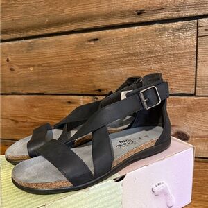 Naot Black Strappy Sandals with Buckle